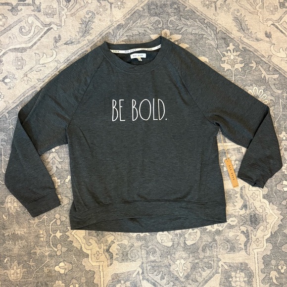 NWT Rae Dunn Charcoal 'Be Bold' Sweatshirt Size XL - Picture 2 of 5